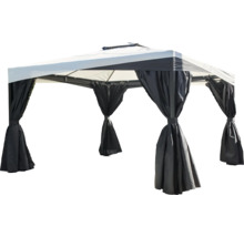 Pavillon mat Gardinen fir dobaussen