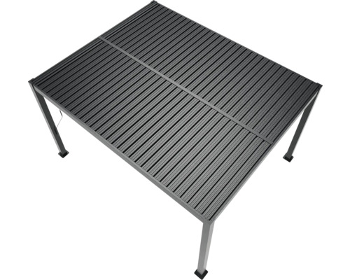 Table de jardin rectangulaire avec structure à lamelles et quatre pieds de table