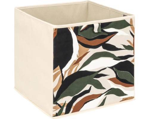 Boîte de rangement avec motif de feuilles