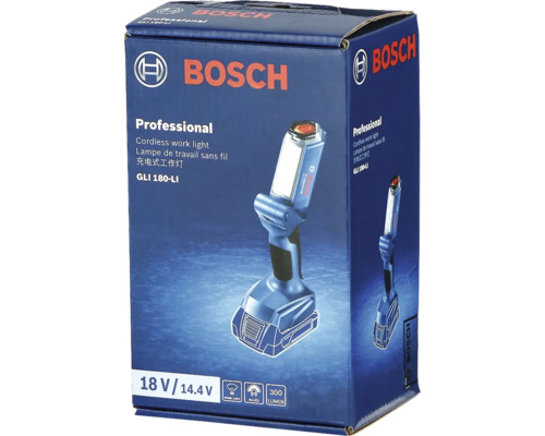 Bosch Akku-Arbeitsleuchte GLI 180-LI in Produktverpackung