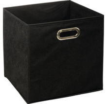 Boîte de rangement noire en tissu avec poignée