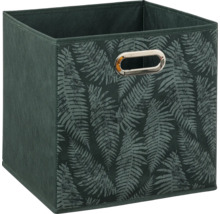 Boîte de rangement carrée avec motif de feuilles et poignée