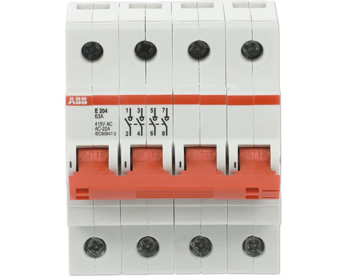 Disjoncteur ABB 63 ampères, quadripolaire