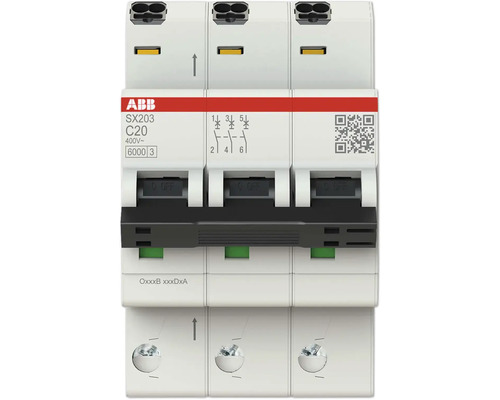 Dreipoliger Leitungsschutzschalter SX203 C20 von ABB