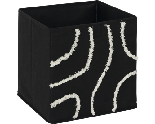 Boîte de rangement en tissu avec des franges décoratives