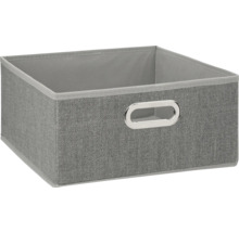 Boîte de rangement en tissu gris avec poignée