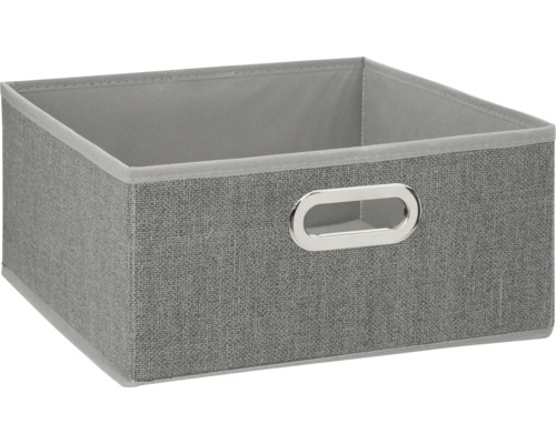 Boîte de rangement en tissu gris avec poignée