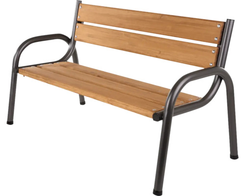 Banc de parc avec accoudoirs et lattes en bois