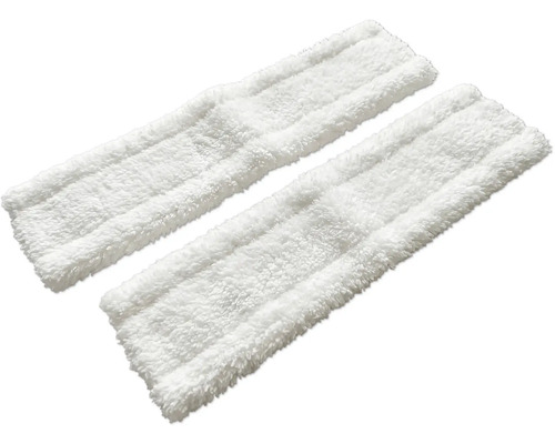 Deux têtes de balai en microfibre blanches pour balais à plancher