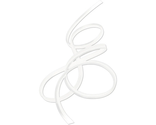 Ruban LED flexible blanc, disposé de manière courbée.
