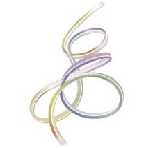 Ruban LED flexible avec effet néon, enroulé en spirale.