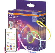 Kit de ruban LED OSRAM Smart+ Flex 3 mètres Magic RGB avec télécommande, commande par smartphone et trois ans de garantie.