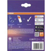 Dos de l emballage du ruban LED Osram Smart Plus Flex 3M Magic RGB avec instructions d installation pour Smart Home, Alexa et Google Home.