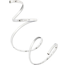 Ruban LED flexible avec diodes visibles et marquages en forme courbée.