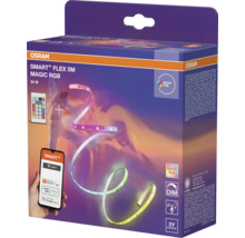 OSRAM Logo, ruban LED SMART+ FLEX 5 mètres MAGIC RGB, 24 Watt, contrôle par application, télécommande, gradable, mode musique, garantie de trois ans.