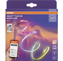 Ruban LED OSRAM SMART+ FLEX 5 mètres MAGIC RGB 24 Watt, WiFi par application ou télécommande, dimmable, synchronisation musicale, 3 ans de garantie.