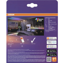 Dos de l emballage du ruban LED Osram Smart Plus Flex 5 mètres Magic RGB avec données techniques et compatibilité maison intelligente.