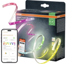 Ruban LED Osram Smart Plus Flex 3 mètres RGB plus Tunable White pour l'extérieur avec WiFi et commande par smartphone.