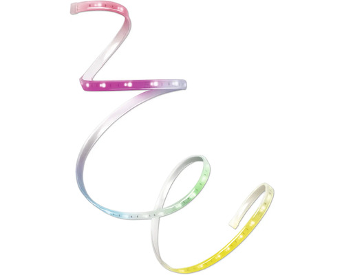 Ruban LED flexible avec éclairage multicolore et diodes lumineuses visibles.