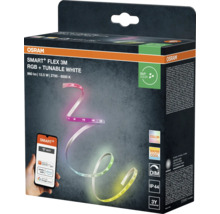 Ruban LED Osram Smart Plus Flex 3 mètres RGB et Tunable White pour extérieur, gradable et contrôlable via application ou assistant vocal.