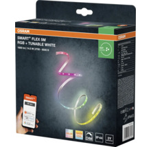 Ruban LED Osram Smart Plus Flex 5 mètres RGB et Tunable White pour extérieur, contrôle via application, protection IP44, intensité variable.