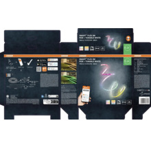 Emballage ruban LED Osram Smart+ Flex 5 mètres, RGB et blanc réglable, protection IP44, contrôlable par application et commande vocale.