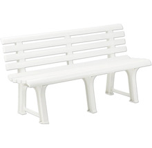 Banc de jardin en plastique blanc