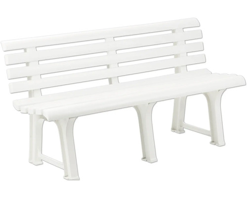 Banc de jardin en plastique blanc