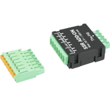 Module de relais statique The Pill pour automatisation domestique avec bornes de connexion, charge maximale 30 Volts et 300 Milliampères.