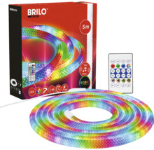 Brilo LED Lichtschlauch, 5 Meter, RGBIC, inklusive Fernbedienung, USB-Anschluss und Musik-Sensor.