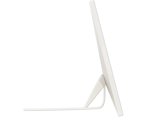 Vue de profil d'un convecteur plat avec pied de support et câble.