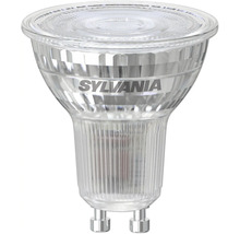 Ampoule LED à réflecteur Sylvania GU10 en verre transparent avec réflecteur à facettes.