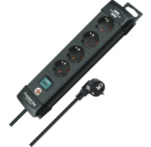 Mehrfachsteckdose mit vier Steckplätzen und einem Schalter.