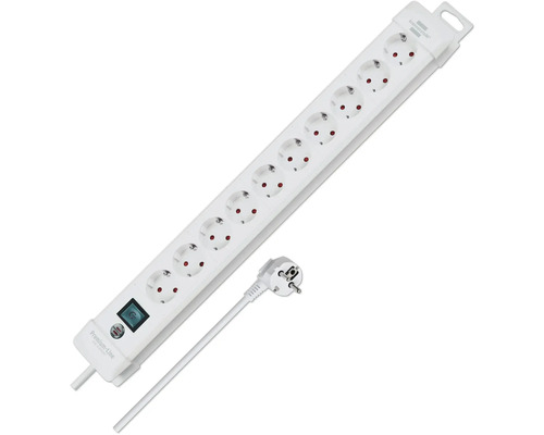 Steckdosenleiste mit zehn Steckdosen und Schalter