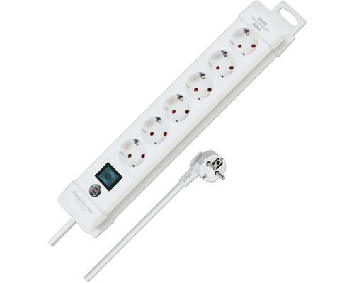 Bloc multiprise avec six prises et interrupteur