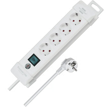 Steckdosenleiste mit vier Steckdosen und Schalter