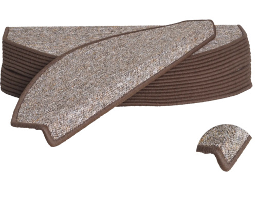 Jeu de tapis de marche avec bordure marron