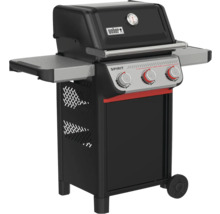 Barbecue à gaz Weber Spirit avec trois brûleurs et tables latérales.