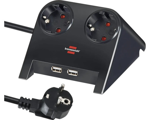 Multiprise Brennenstuhl avec ports USB et fiche secteur