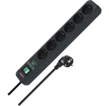Steckdosenleiste mit sechs Steckdosen und Netzstecker
