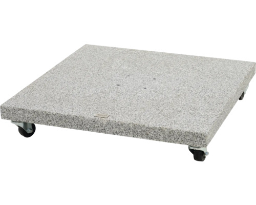 Quadratischer Sonnenschirmständer aus Granit mit Rollen