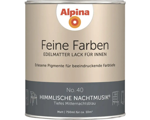 Alpina Feine Farben Lackfarbe für Innenräume, Farbton Himmlische Nachtmusik, 750 ml Dose