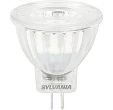 Ampoule LED Sylvania GU5.3 MR16 réflecteur en verre avec Sylvania Logo.