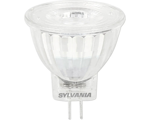 Ampoule LED Sylvania GU4 à réflecteur en verre transparent.