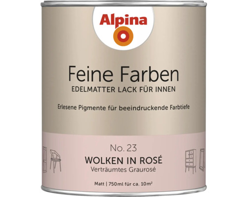 Alpina Feine Farben Lackfarbe für Innenräume, Farbton Wolken in Rosé, 750 ml Dose
