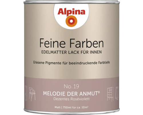 Alpina Feine Farben Lack für Innenräume, Farbton Melodie der Anmut, 750 Milliliter Dose