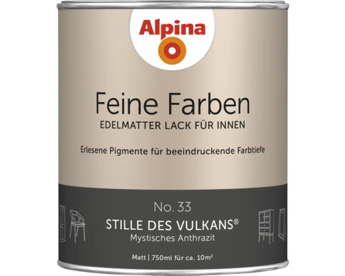Alpina Feine Farben Lack für Innen, Farbton Stille des Vulkans, 750 ml