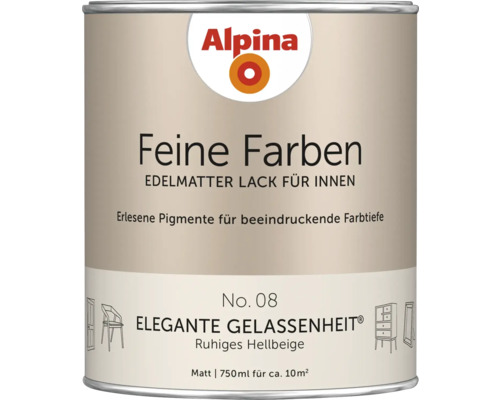 Alpina Feine Farben Lackdose, edelmatt für Innenräume, Farbton Elegante Gelassenheit