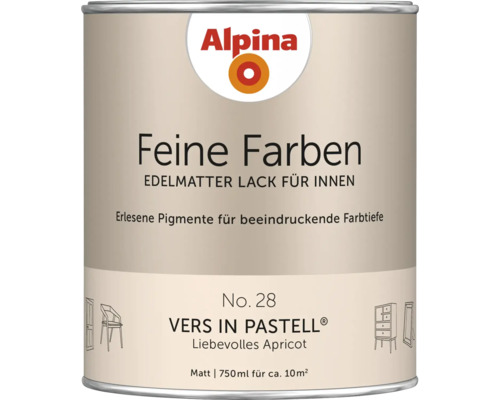 Alpina Feine Farben vernis, extra mat, contenu 750 ml, convient pour l'intérieur
