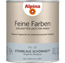 Alpina Feine Farben Lackdose, edelmatt für Innenräume, Farbton Steinblaue Schönheit